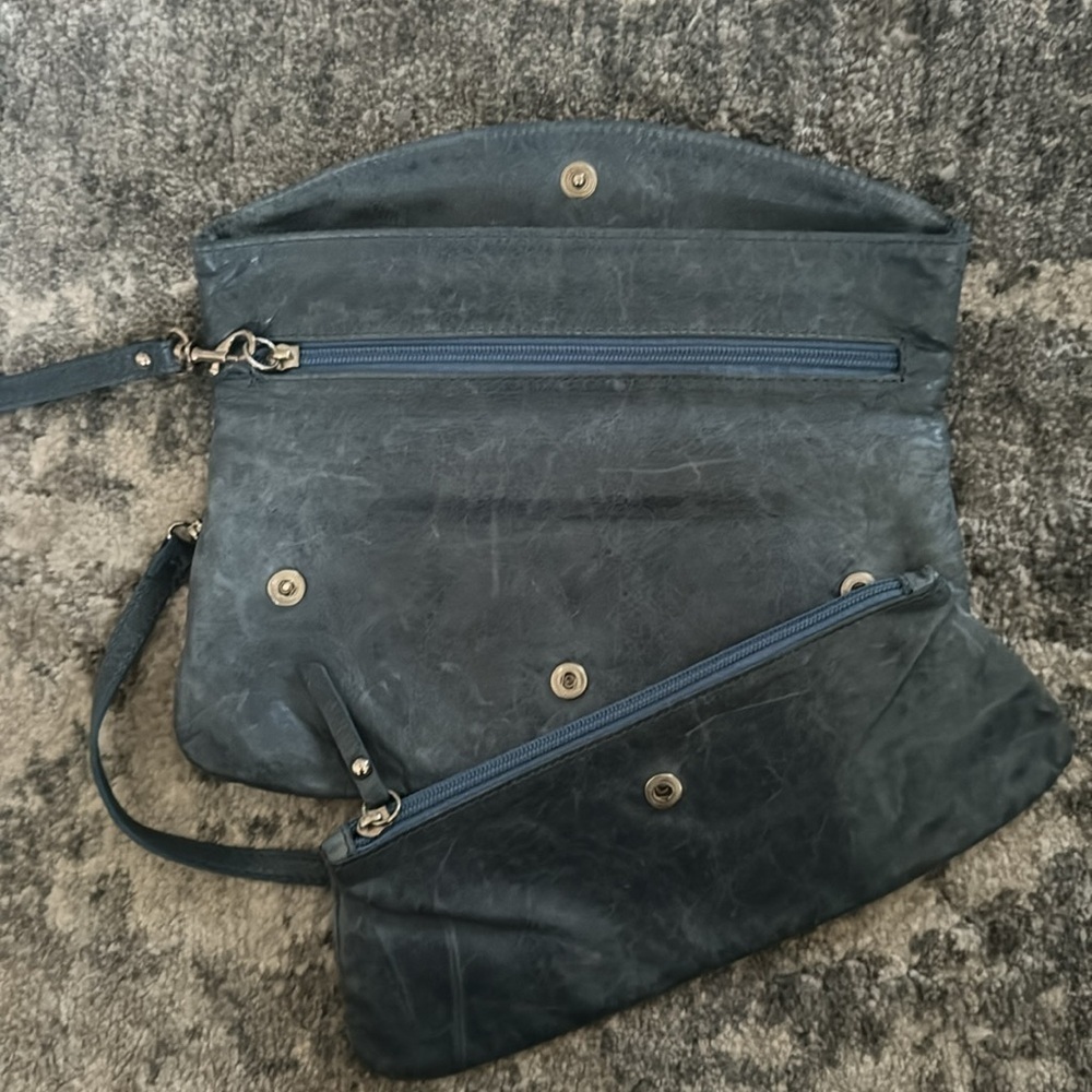 GIANNI CHIARINI; Made in Italy; Designer
Turquoise Leather Envelope Bag - Picture 8 of 8